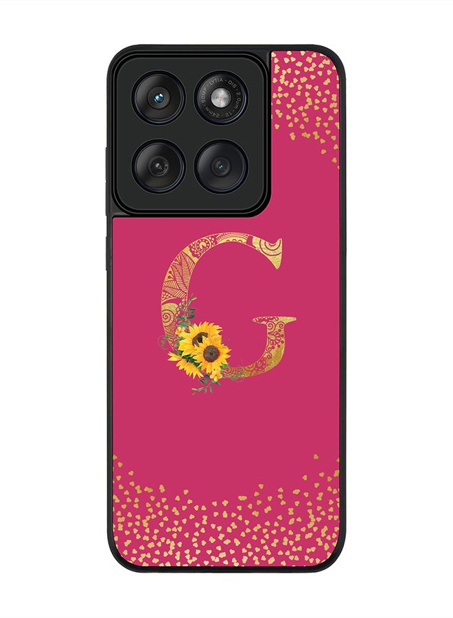Stylizedd For Motorola MOTO Edge 60 Fusion/ Edge 60 Case,Slim fit Camera Protection, Shockproof Thin Phone cover  - Custom Floral Monogram - G ( Deep Pink ) - Image 1