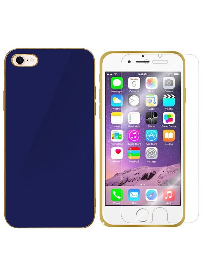 HICOOL for iPhone 8/7/SE 2022/SE 2020 Case Shockproof Hard PC Electroplated Ultra Thin Back Cover with Screen Protector Tempered Glass 4.7 inch  - Image 1