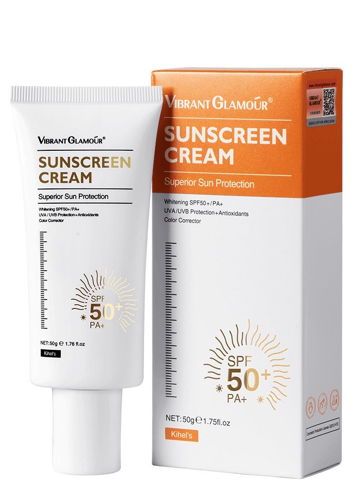 Vibrant Glamour Skin lightening cream and sunscreen with SPF 50+ protection against UVA and UVB rays, 50g - Image 1
