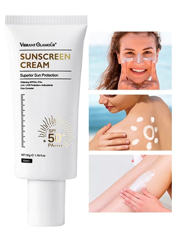 Vibrant Glamour Skin lightening cream and sunscreen with SPF 50+ protection against UVA and UVB rays, 50g - Image 2