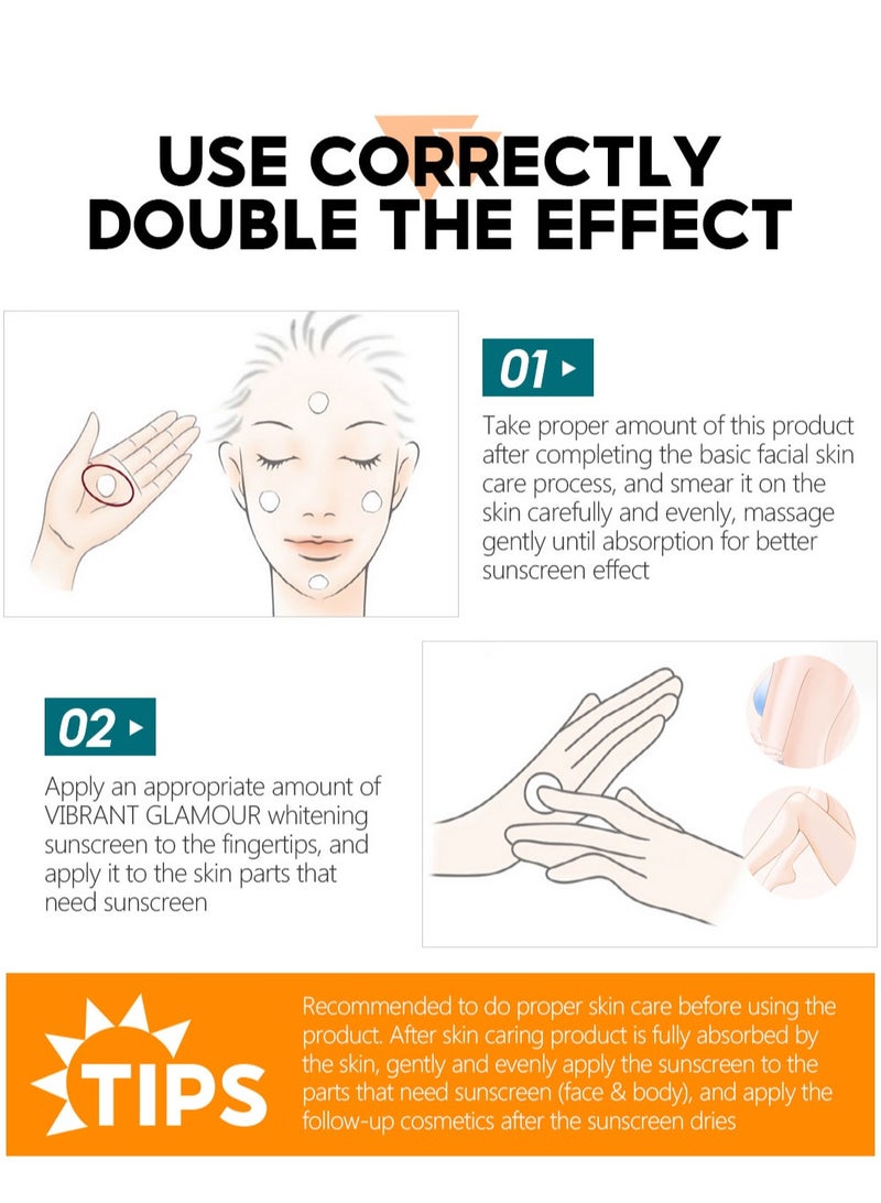 Vibrant Glamour Skin lightening cream and sunscreen with SPF 50+ protection against UVA and UVB rays, 50g - Image 4