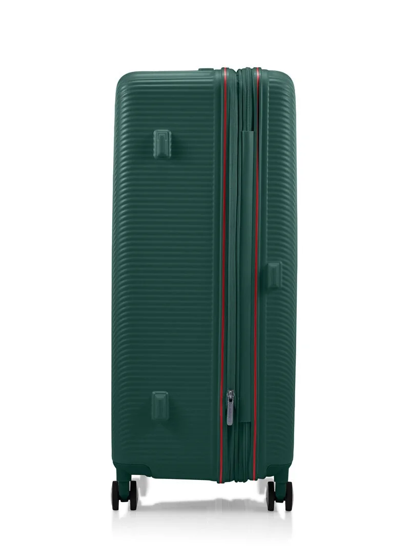 AMERICAN TOURISTER  Robotech Suitcase, Check-In Size 77 cm / 28 inch, 4 Spinner Wheels, Hard Top, Polycarbonate, Dark Green TSA Lock|DuoSaf™ Security Zipper|PlentiVol™ Maximum Volume|Expandable - 3 Years International Warranty  | Best Price UAE