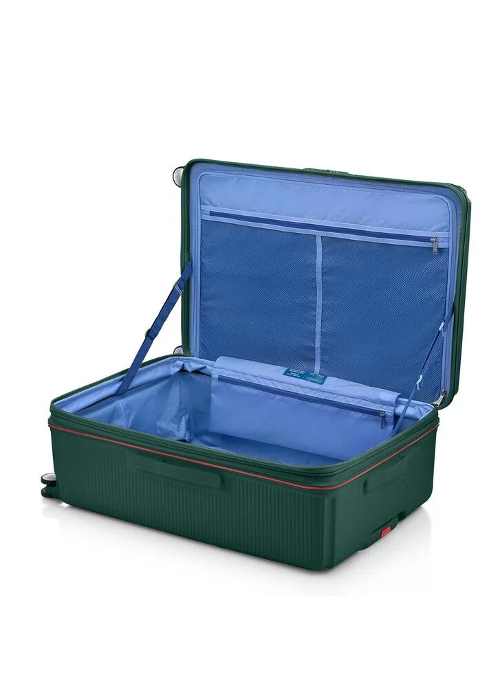 AMERICAN TOURISTER  Robotech Suitcase, Check-In Size 77 cm / 28 inch, 4 Spinner Wheels, Hard Top, Polycarbonate, Dark Green TSA Lock|DuoSaf™ Security Zipper|PlentiVol™ Maximum Volume|Expandable - 3 Years International Warranty  | Best Price UAE