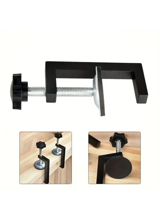 4 قطع من مشابك C الفولاذية الثقيلة باللون الأسود، أدوات معدنية قابلة للتعديل لأعمال النجارة - Image 3