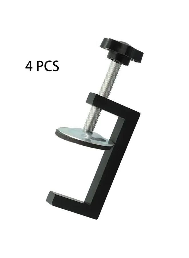 4 قطع من مشابك C الفولاذية الثقيلة باللون الأسود، أدوات معدنية قابلة للتعديل لأعمال النجارة - Image 1