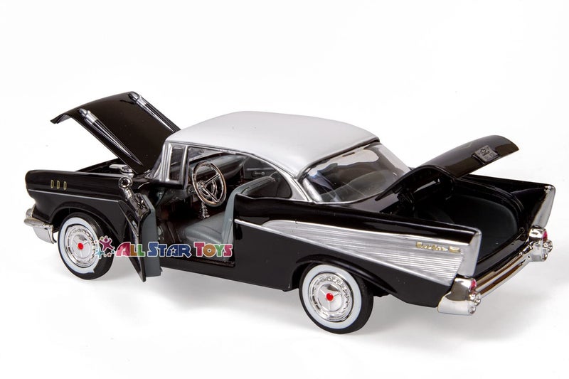 MOTORMAX 1957 Chevy Bel Air, Black - Motormax Premium American 73228 - 1/24 Scale Diecast Model Car for unisex-adult - Image 4