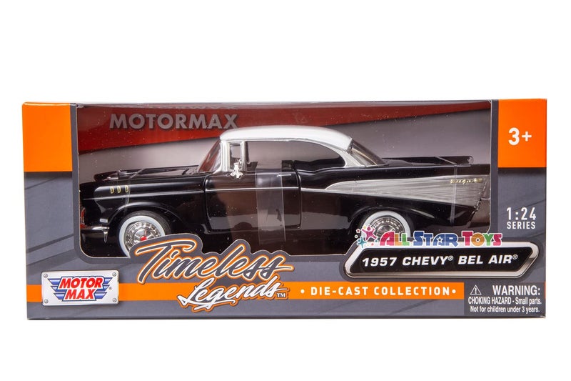 MOTORMAX 1957 Chevy Bel Air, Black - Motormax Premium American 73228 - 1/24 Scale Diecast Model Car for unisex-adult - Image 5