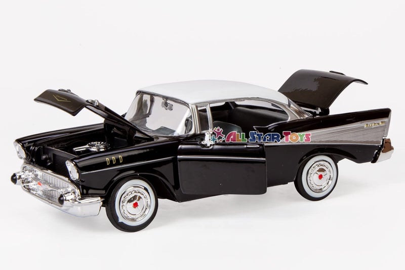 MOTORMAX 1957 Chevy Bel Air, Black - Motormax Premium American 73228 - 1/24 Scale Diecast Model Car for unisex-adult - Image 3