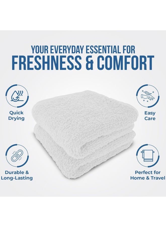 Dan River Washcloths - 12 Pack, 12x12 Inches, 400 GSM, White, 100% Cotton, Soft & Highly Absorbent Wash Cloths for Face and Body, Perfect for Bathroom, Makeup Removal, and Everyday Use - Image 5