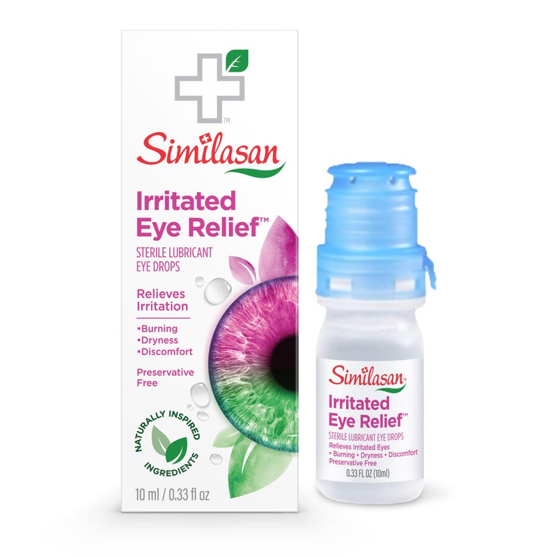Similasan Irritated Eye Relief Drops, Instant Relief and Long-Lasting Comfort, Naturally Inspired Ingredients for Irritated Eyes, Mimics Natural Tears, Preservative-Free, Contact Lens Friendly, 10ml - Image 1