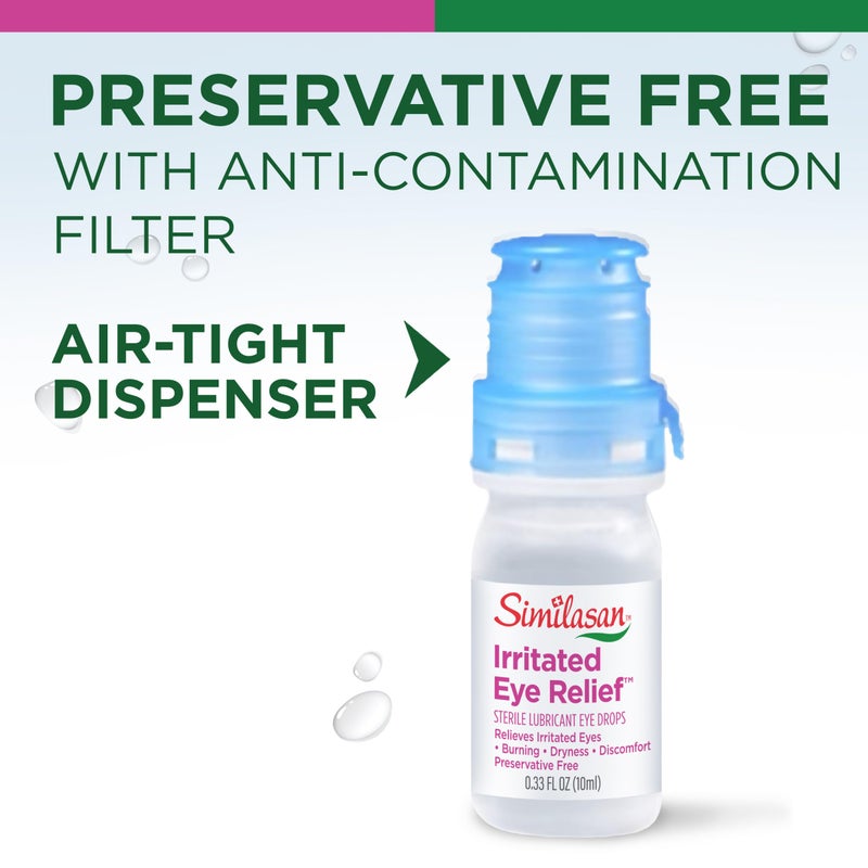 Similasan Irritated Eye Relief Drops, Instant Relief and Long-Lasting Comfort, Naturally Inspired Ingredients for Irritated Eyes, Mimics Natural Tears, Preservative-Free, Contact Lens Friendly, 10ml - Image 5