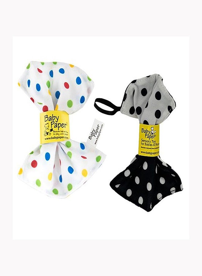 Baby Paper-2 Pack of Crinkly, Sensory Toys, White/Black Dot & Multi Color Polka Dot - Image 1