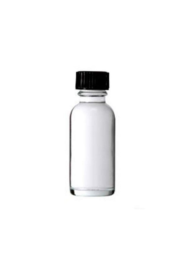 OniSavings 1 Oz Pack Of 6 Clear Boston Glass Round Bottle With Black Cap Onsivings - Image 1