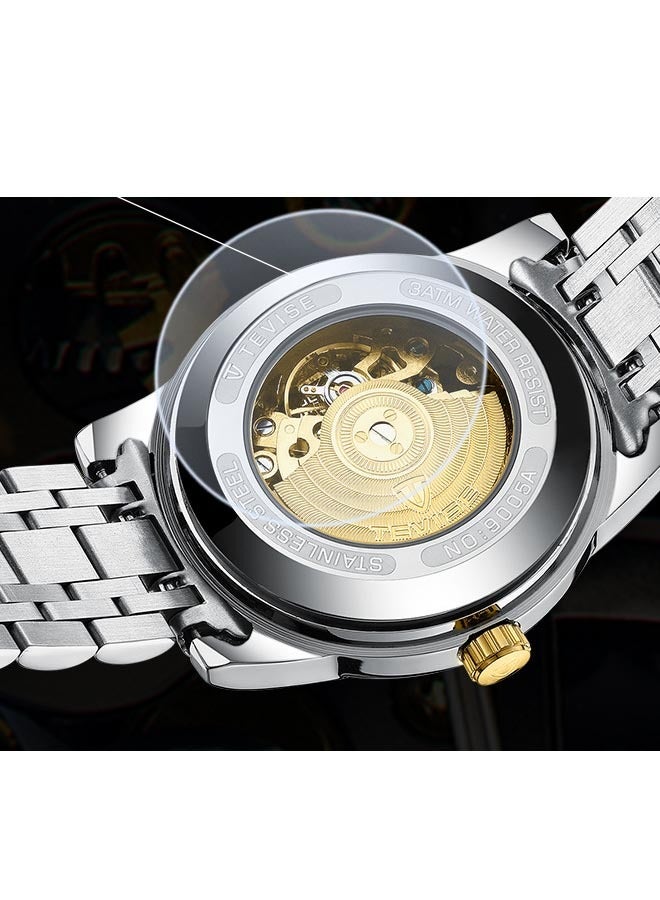 تيفيز ساعة ميكانيكية مجوفة للرجال تتوهج في الظلام باللون الفضي - Image 2