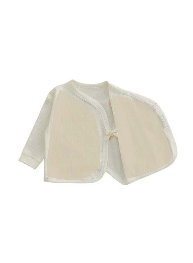 Half-back shirt for newborn babies, autumn newborn clothing, pure cotton seamless top, baby monk suit, newborn clothing single top, roasted chestnut color, 59cm. - Image 4