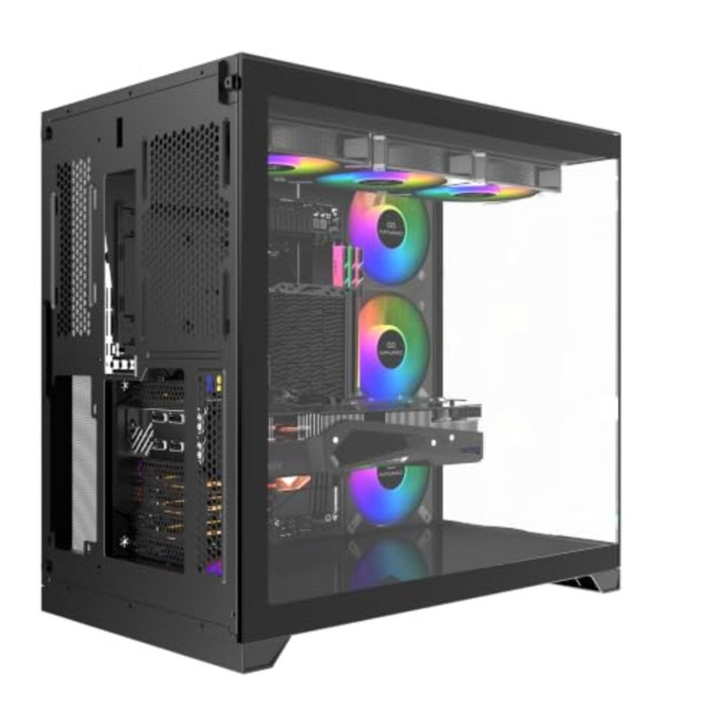 كمبيوتر مكتبي للألعاب 5070، Intel Core Ultra 5، ووحدة معالجة رسومات RTX 5070 12G، وذاكرة وصول عشوائي DDR5 سعة 16 جيجابايت، ومحرك أقراص SSD سعة 1 تيرابايت، ولوحة أم B860، وحقيبة مكعبة، ومبرد هواء رقمي ARGB، ووحدة PSU ذهبية بقدرة 750 وات، ونظام تشغيل Windows PRO باللون الأسود - Image 3