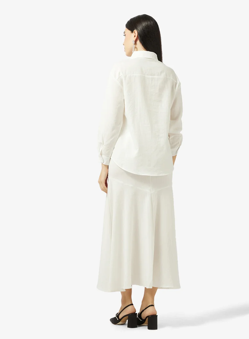 Khizana Button Shirt & Skirt Set