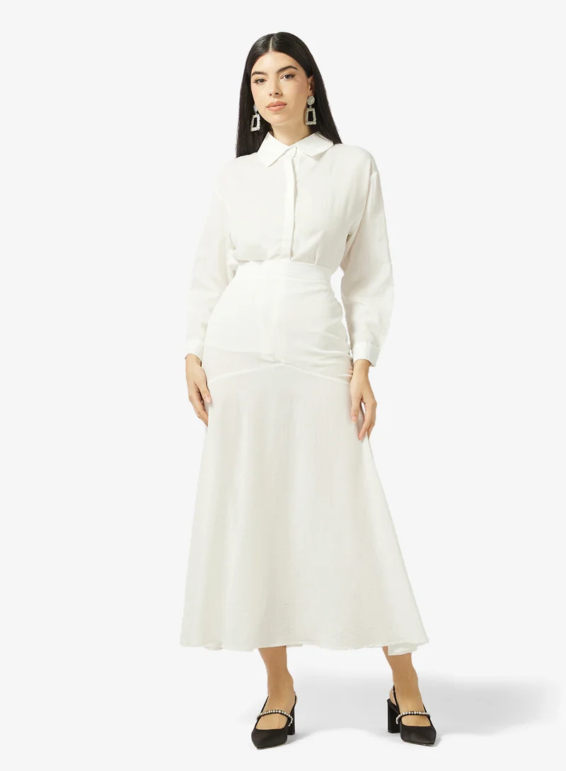 Khizana Button Shirt & Skirt Set