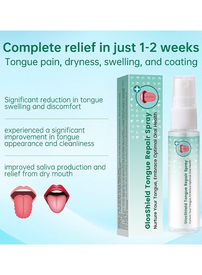 ORALHOE GlosShield Tongue Repair Spray, Mouth Repair Spray Repairs White Tongue Coating, Tongue Care Spray, Portable Mouth Spray, Mouthwash Spray, Freshens Breath, Eliminates Bad Breath, 30ml - Image 5