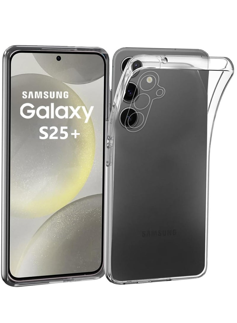 Samsung Galaxy S25 Plus Case Scratch Resistant Soft TPU Back Cover Shockproof Silicone Gel Rubber Bumper Anti Fingerprints Full Body Protective Case Cover for Samsung Galaxy S25 Plus Clear