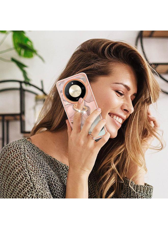 اس-توب جراب لهاتف Honor X9b، مصنوع من الرخام الكهربائي، مزود بحلقة، وغطاء IMD مزدوج الجوانب - Image 5