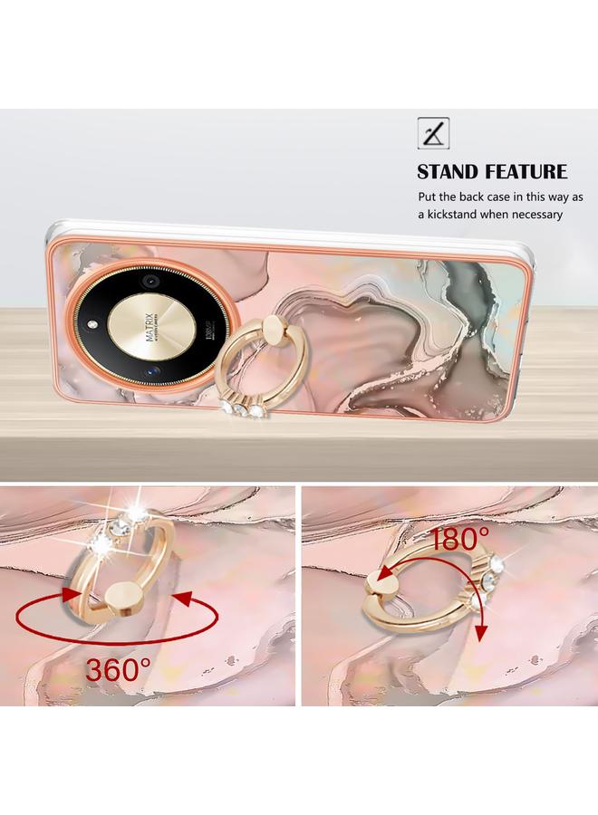 اس-توب جراب لهاتف Honor X9b، مصنوع من الرخام الكهربائي، مزود بحلقة، وغطاء IMD مزدوج الجوانب - Image 3