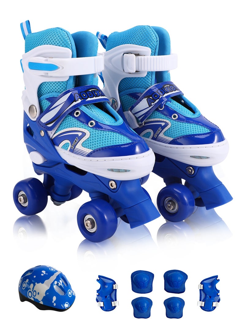 Rightsure - Kids 4 Wheel Roller Skate Shoes, Double Row Roller 4-Wheel Adjustable Skates Shoes, for Beginners Indoor and Outdoor M ( 35-38)cm M ( 35-38)cm - Image 1