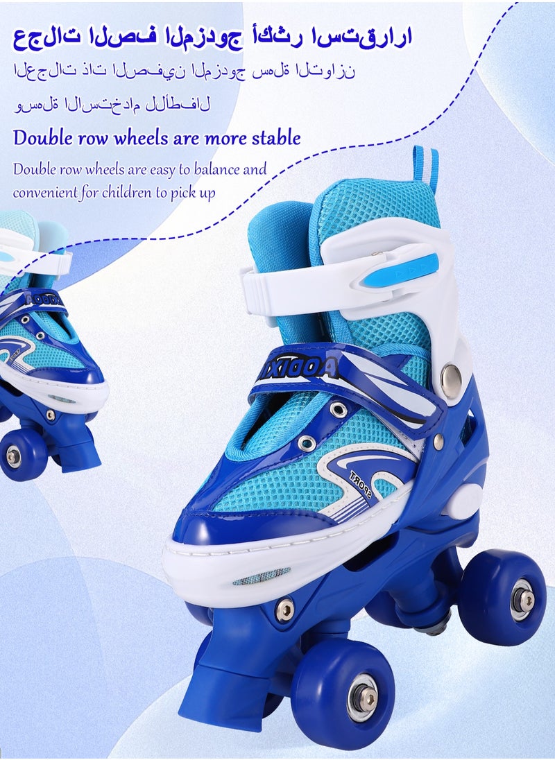 Rightsure - Kids 4 Wheel Roller Skate Shoes, Double Row Roller 4-Wheel Adjustable Skates Shoes, for Beginners Indoor and Outdoor M ( 35-38)cm M ( 35-38)cm - Image 1