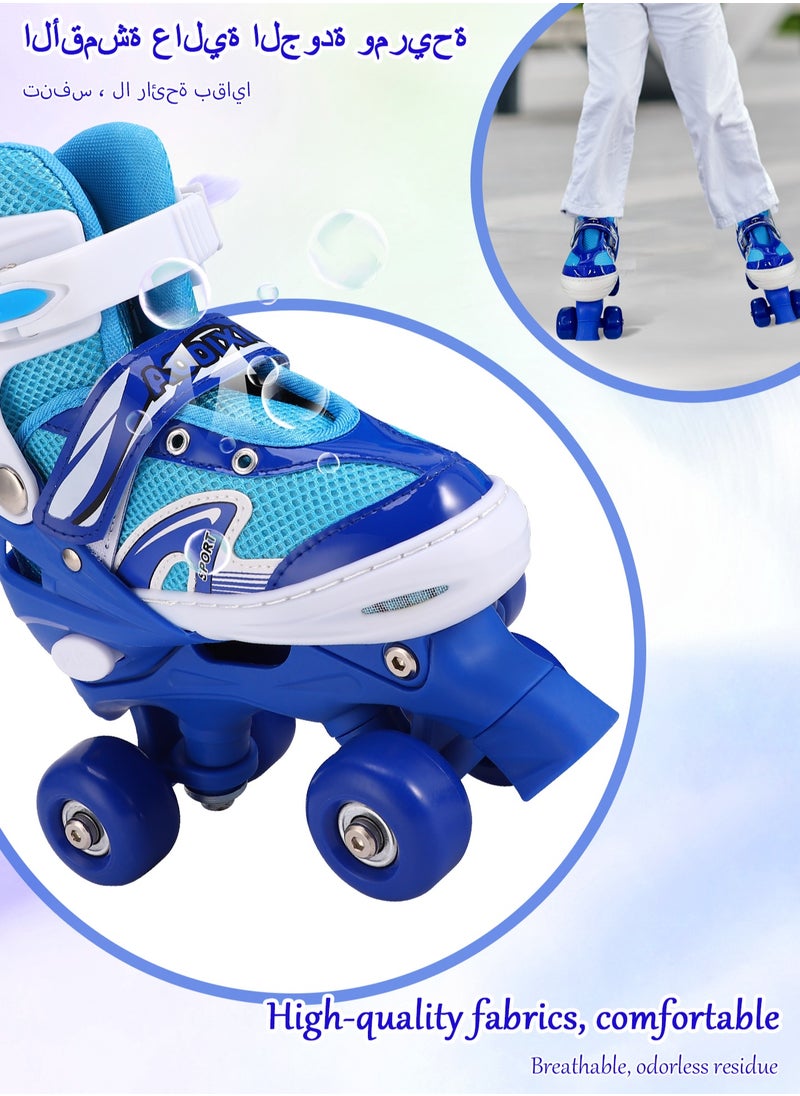 Rightsure - Kids 4 Wheel Roller Skate Shoes, Double Row Roller 4-Wheel Adjustable Skates Shoes, for Beginners Indoor and Outdoor M ( 35-38)cm M ( 35-38)cm - Image 1