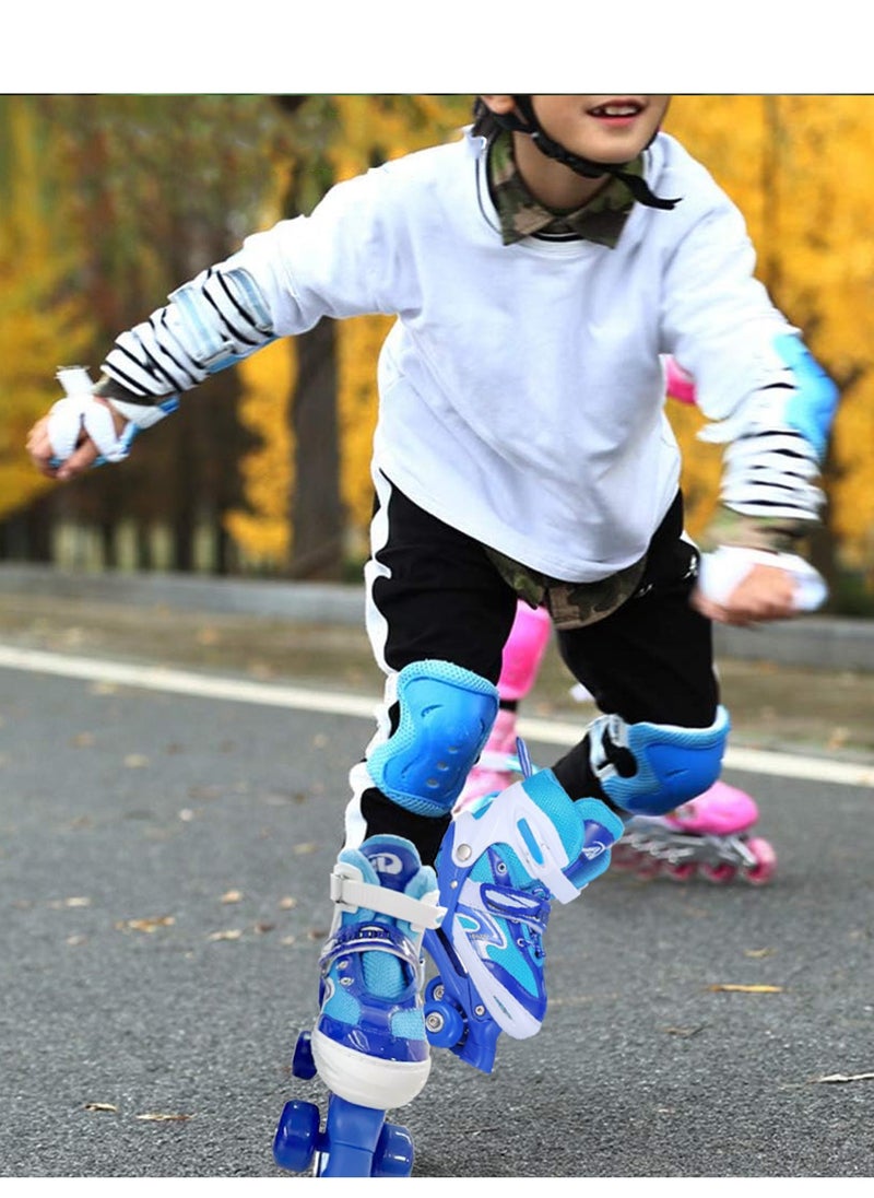 Rightsure - Kids 4 Wheel Roller Skate Shoes, Double Row Roller 4-Wheel Adjustable Skates Shoes, for Beginners Indoor and Outdoor M ( 35-38)cm M ( 35-38)cm - Image 1
