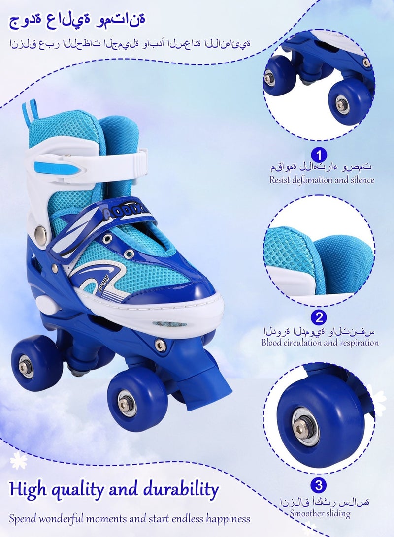 Arabayt Upgraded four-wheeled double-row children's ice skates with protective gear - suitable for foot length 21-24 cm, non-slip PU wheels, stable anti-tipping safety design, European size 35-38, suitable for indoor and outdoor use, suitable for boys and girls. - Image 3