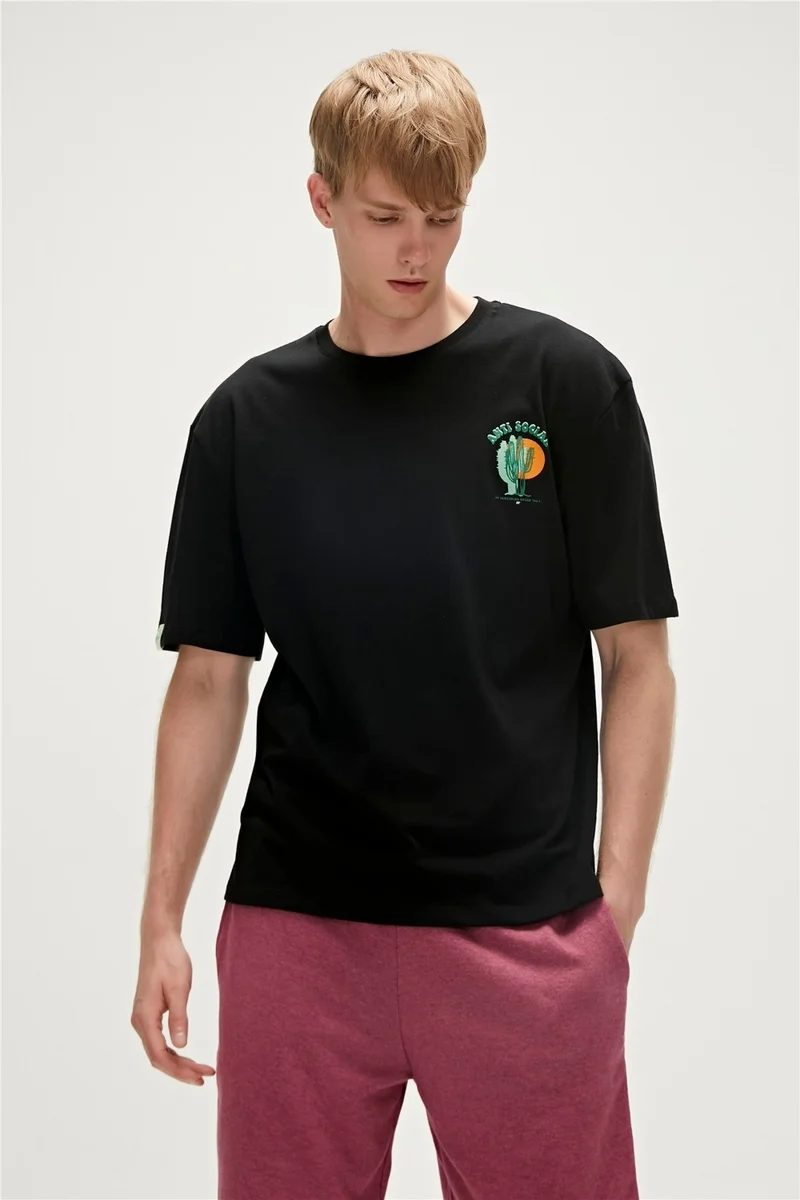 Bad Bear Re-Social Recycle Black T-Shirt Printed Men's T-Shirt10