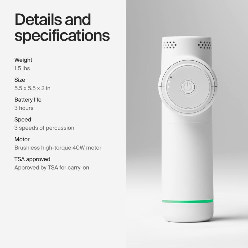 Hyperice Hypervolt Go 2 - Featuring Quiet Glide Technology - Handheld Percussion Massage Gun | 3 Speeds, 2 Interchangeable Heads | Helps Relieve Sore Muscles and Stiffness - FSA and HSA Eligible - Image 5