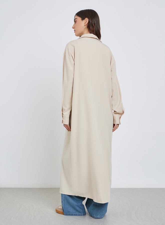 تايك تو كيمونو سادة بياقة وأزرار - Image 5