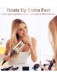General Hair Curling Iron Ceramic Professional 1 Inch Ceramic Tourmaline Triple Barrels Hair Curler Egg Roll Hair Styling Tools Hair Styler Wand Curler Irons  - Image 4