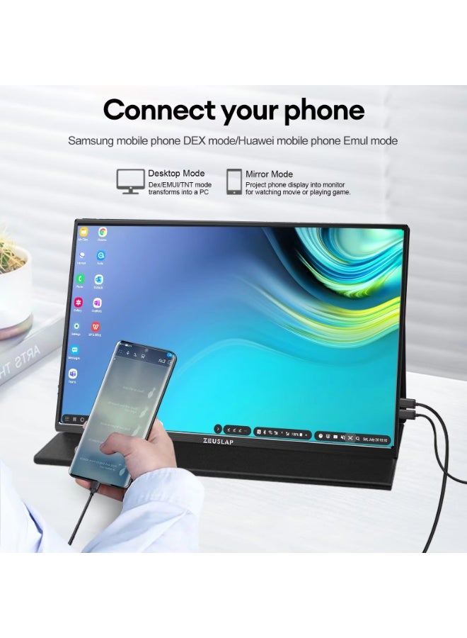 ZEUSLAP 16" 2.5K 144hz Portable Monitor 2560*1600 16:10 100%sRGB 500Cd/m² Travel Gaming Display for Laptop Switch ps4 ps5 Xbox - Image 4