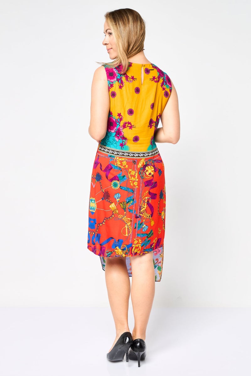 DESIGUAL Women Floral Print Sleeveless Mini Dress, Multicolor - Image 4