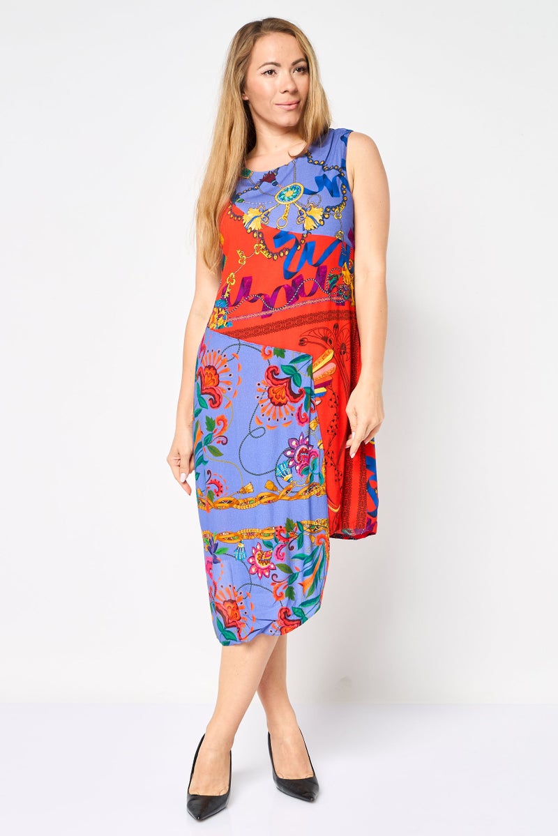 DESIGUAL Women Floral Print Sleeveless Mini Dress, Multicolor - Image 1