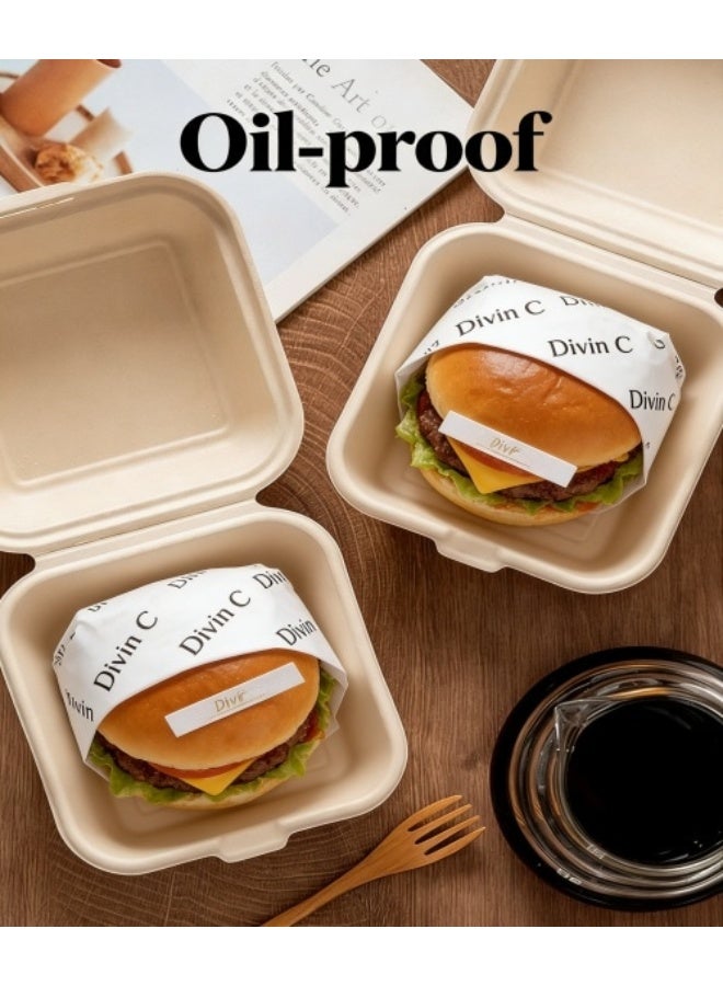 Anmi 100pcs Disposable Baking Paper Sheets - 18x18cm Greaseproof Food Wrapping Paper for Burgers, Sandwiches, & Cakes - Oil-Proof Food Grade Packaging - Image 2