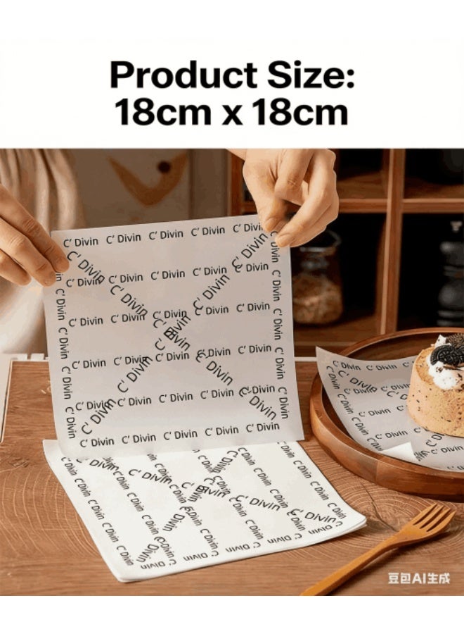 Anmi 100pcs Disposable Baking Paper Sheets - 18x18cm Greaseproof Food Wrapping Paper for Burgers, Sandwiches, & Cakes - Oil-Proof Food Grade Packaging - Image 4
