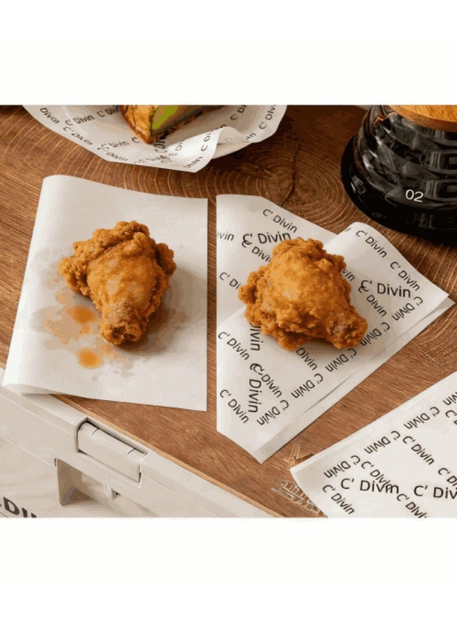 Anmi 100pcs Disposable Baking Paper Sheets - 18x18cm Greaseproof Food Wrapping Paper for Burgers, Sandwiches, & Cakes - Oil-Proof Food Grade Packaging - Image 5