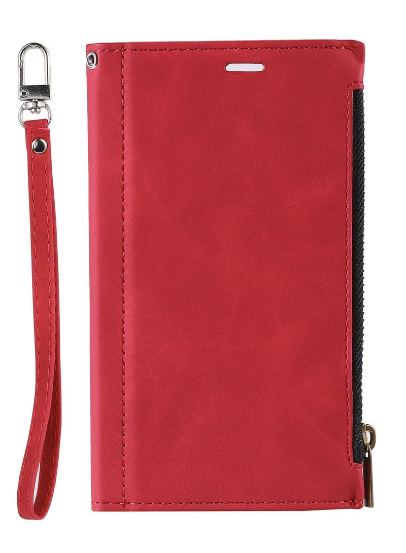 Suteni Flip Cover Leather Protective Hidden Card Slots Phone Case for iPhone