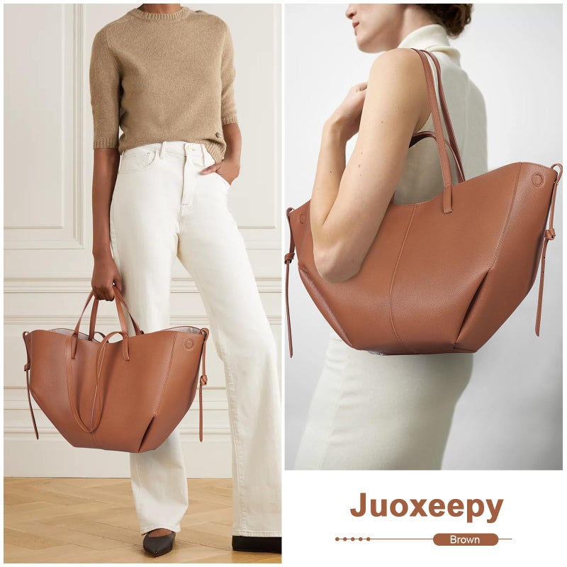 Juoxeepy Faux Leather Tote Bag Work Bag for Women Trendy Handbag Purse Fall Shoulder Bags with Magnetic Closure - Image 2