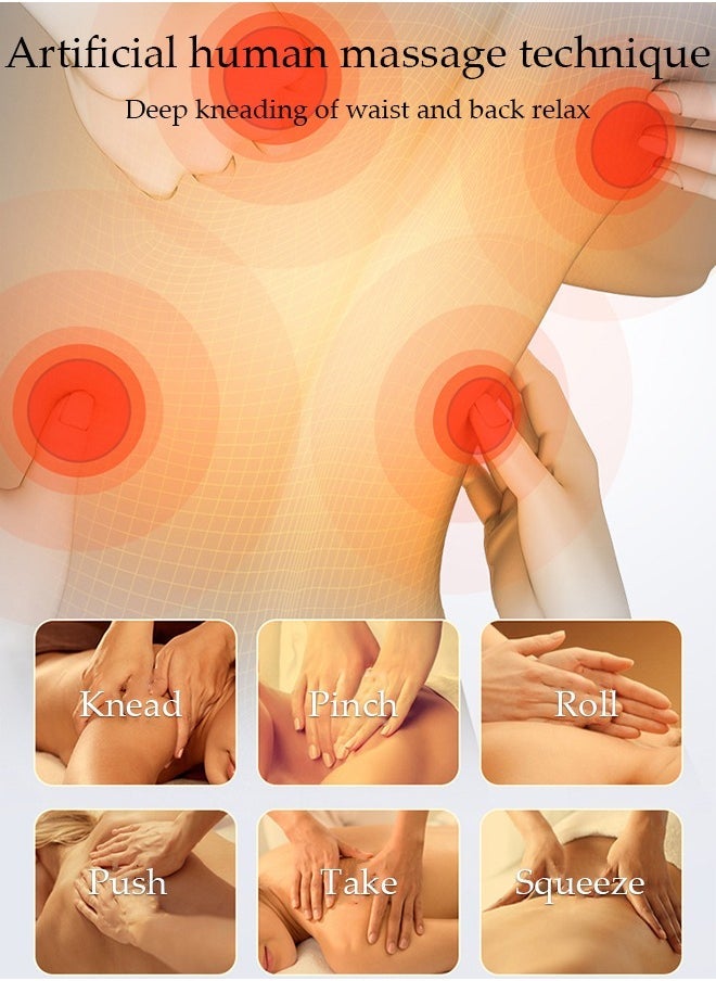 Neck Massage Pillow And Shoulders, Adomen, Legs Back Massager Relaxation With Electric Heating Kneading Therapy Portable Shiatsu Massage Cushion for Home, Office - Image 3