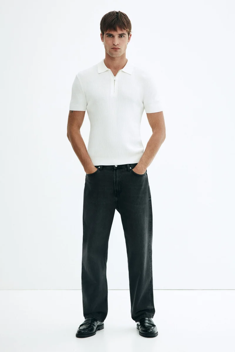 H&M Slim Fit Zip-top polo shirt