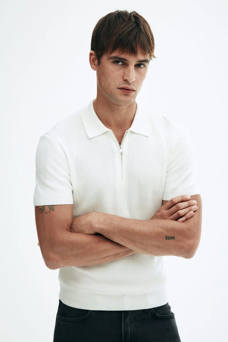 H&M Slim Fit Zip-top polo shirt