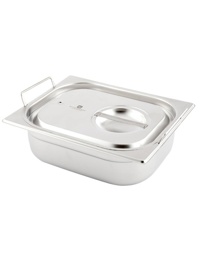 Restaurantware LID ONLY: Met Lux 12.8 x 10.4 Inch Steam Table Pan Lid, 1 Hotel Pan Lid - Fits 1/2 Size Steam Table Pan, Table Pan Sold Separately, Stainless Steel Steam Pan Cover, Built-In Handle  - Image 1