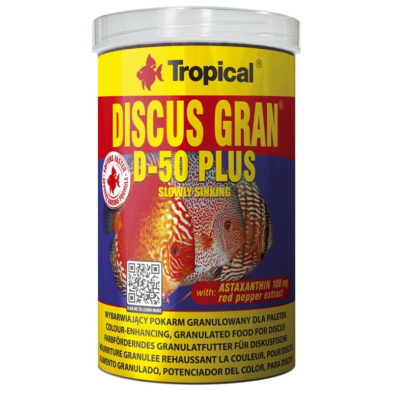 TROPICAL Young And Adult Discus Fish Gran D-50 Plus Granules (1000 ml) - Image 2