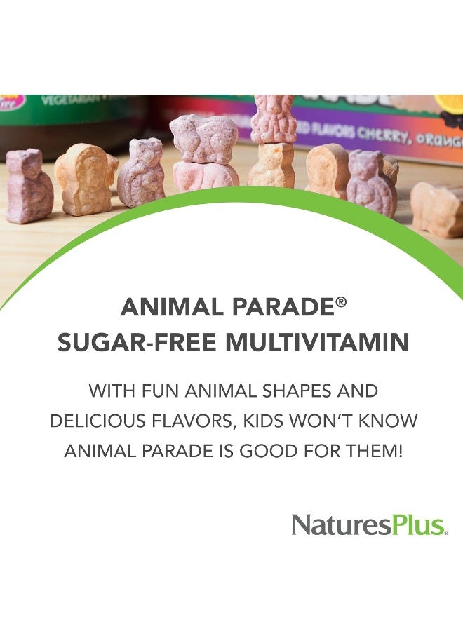 NaturesPlus Natures Plus Animal Parade Sugar-Free Children's Multivitamin - Assorted Cherry, Grape & Orange Flavors - 90 Chewable Tablets - 45 Total Servings - Image 3