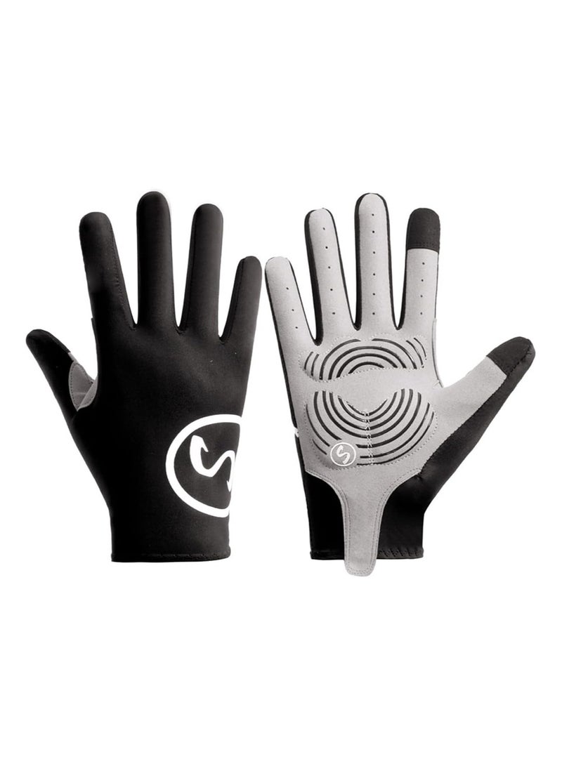 SYOSI Full Finger Cycling Gloves Mountain Bike Gloves, MTB Gloves, Dirt Bike Gloves, Racing Gloves Cycling Gloves for Men Bicycle Gloves, Full Finger Workout Gloves, Shock-absorbing Touchscreen Gloves (L)  - Image 1
